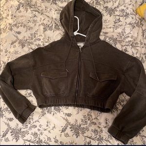 Urban Outfitters Cropped Zipper Hoodie